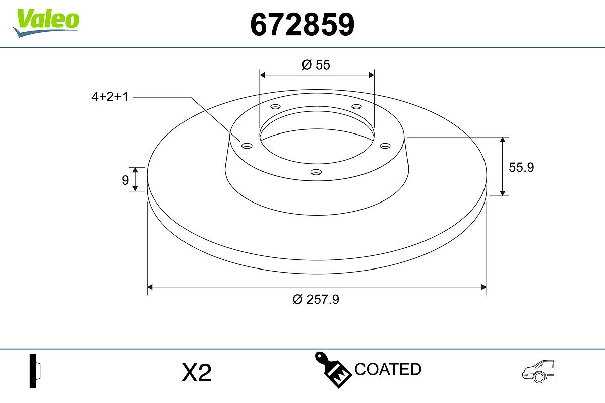 DISQUE TOYOTA COROLLA X2 ARRIERE