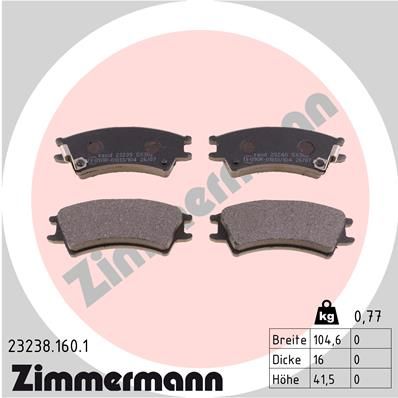 23238.160.1 ZIMMERMANN fékbetétkészlet, tárcsafék