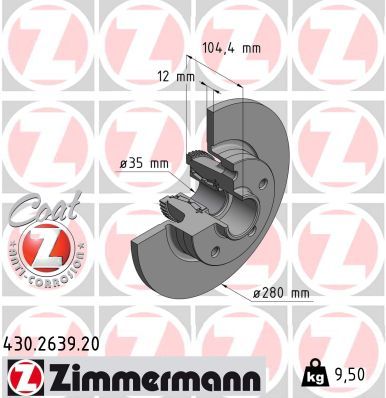 ZIMMERMANN 430.2639.20 - Bremsscheibe COAT Z