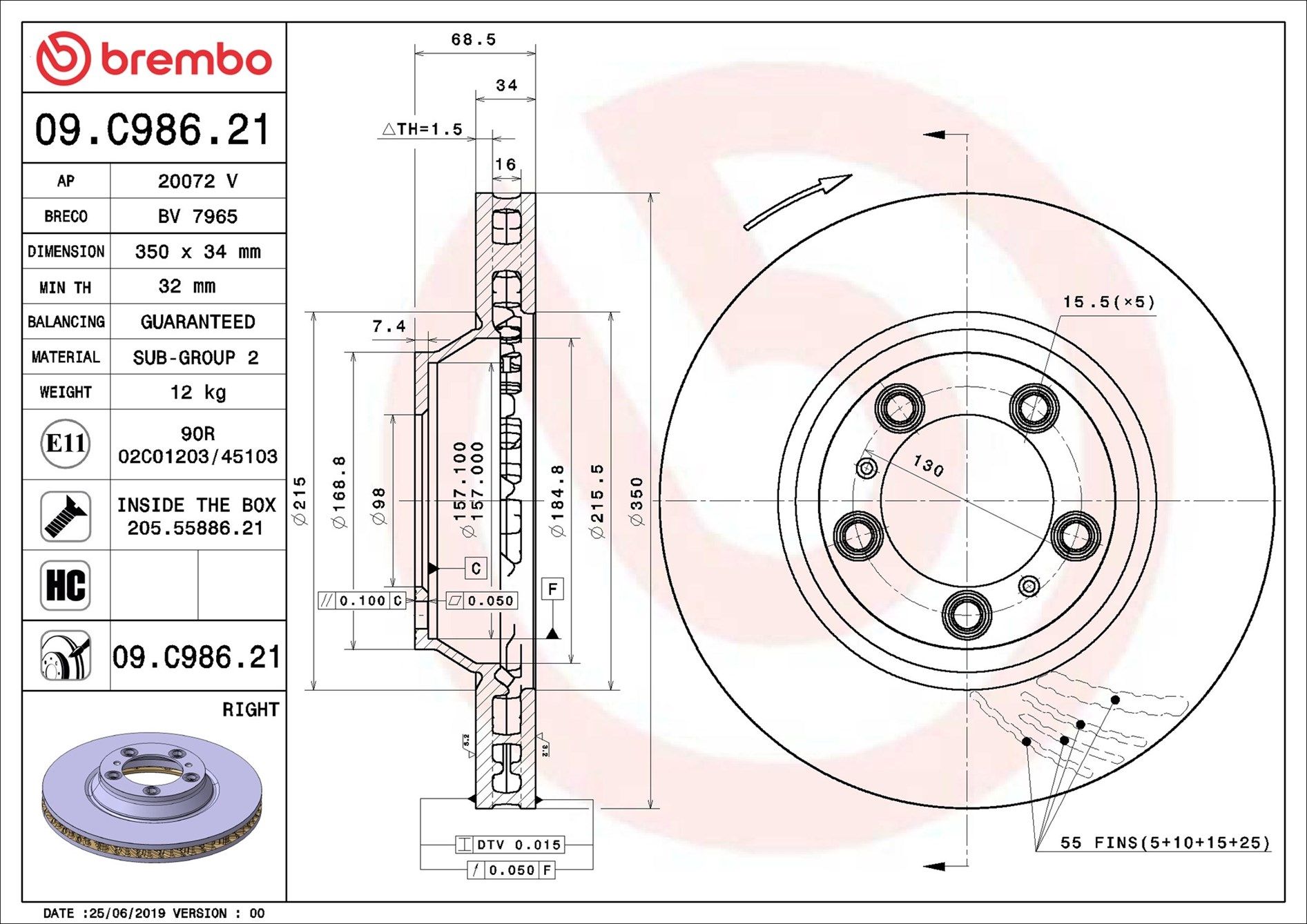PORSCHE CAYENNE 9YA 18-On (FRT-R) - TecDoc 1