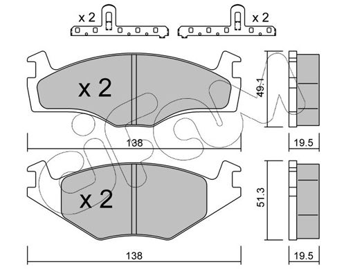 Brake Pad Set, disc brake 822-045-1K