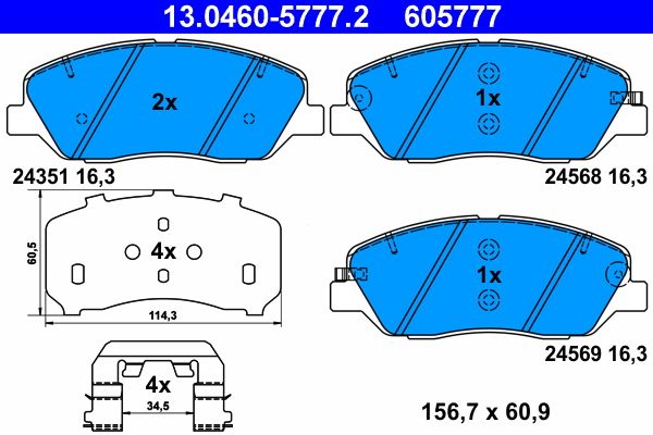 Brake Pad Set, disc brake 13.0460-5777.2