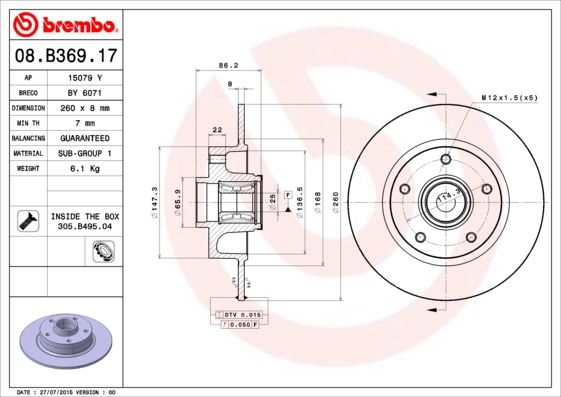 DISQUE FR.+ROULEM BREMBO