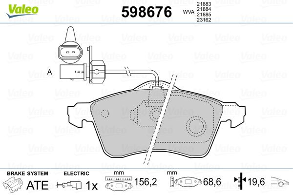 Brake Pad Set, disc brake 598676