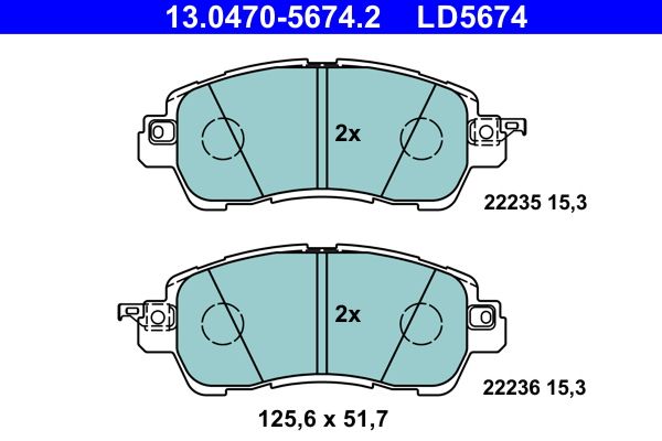 Brake Pad Set, disc brake 13.0470-5674.2