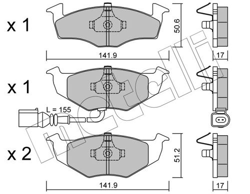 Brake Pad Set, disc brake 22-0206-3