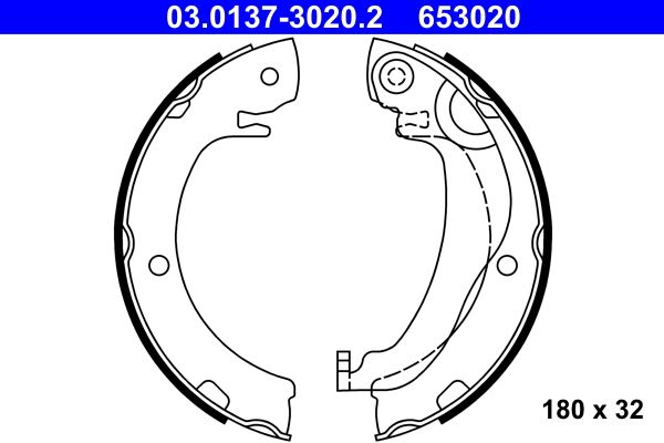 ATE 03.0137-3020.2 Brake Shoe Set, parking brake
