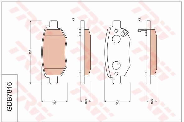 TRW BRAKE PAD SET, DISC BRAKE - TecDoc Only