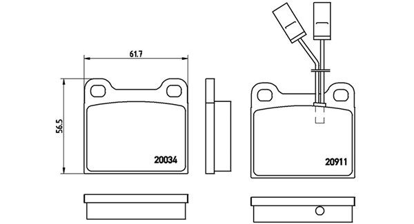 Bremsbelagsatz, Scheibenbremse