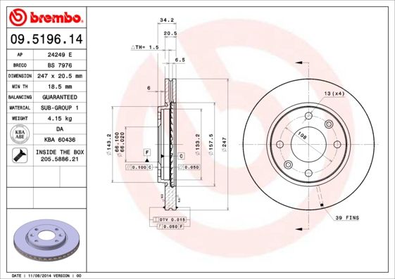 Brake Disc 09.5196.11