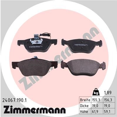 Brake Pad Set, disc brake 24067.190.1