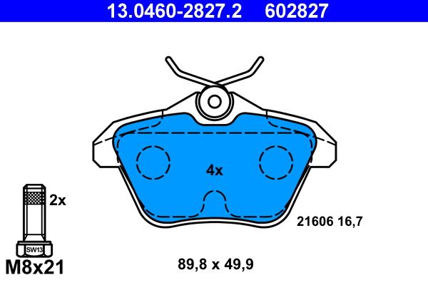 Brake Pad Set, disc brake 13.0460-2827.2