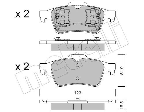 METELLI 22-0337-0 - Bremsbelagsatz, Scheibenbremse