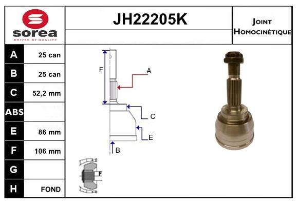 KIT CV JOINT AVEC KR006 - SUNNY