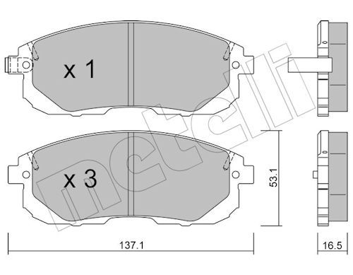 METELLI 22-0876-0 - Bremsbelagsatz, Scheibenbremse