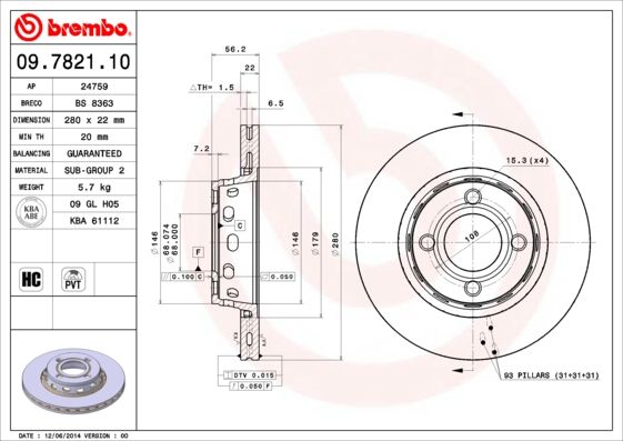 Brake Disc 09.7821.10