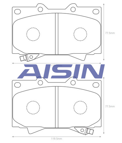 Aisin Brake Pad Set - Front - TecDoc 2