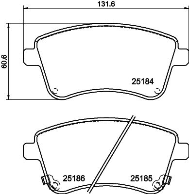 Комплект тормозных колодок, дисковый тормоз 8DB 355 015-331