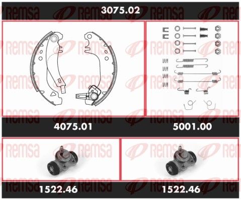 3075.02 REMSA Precision Kit Fék készlet, dobfék