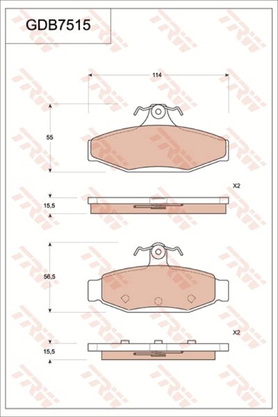 TRW DISC BRAKE PADS - TecDoc Only