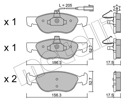 Brake Pad Set, disc brake 22-0082-0