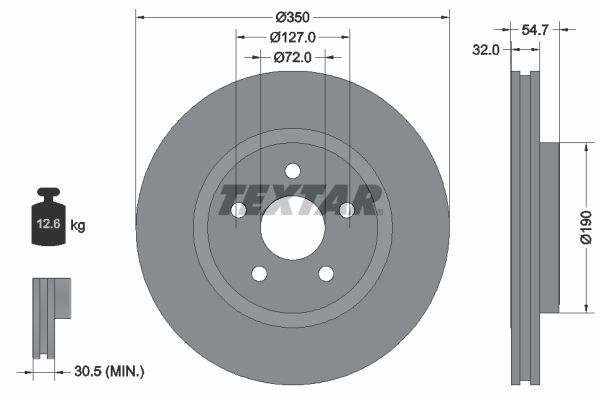 92272205 TEXTAR PRO+ féktárcsa