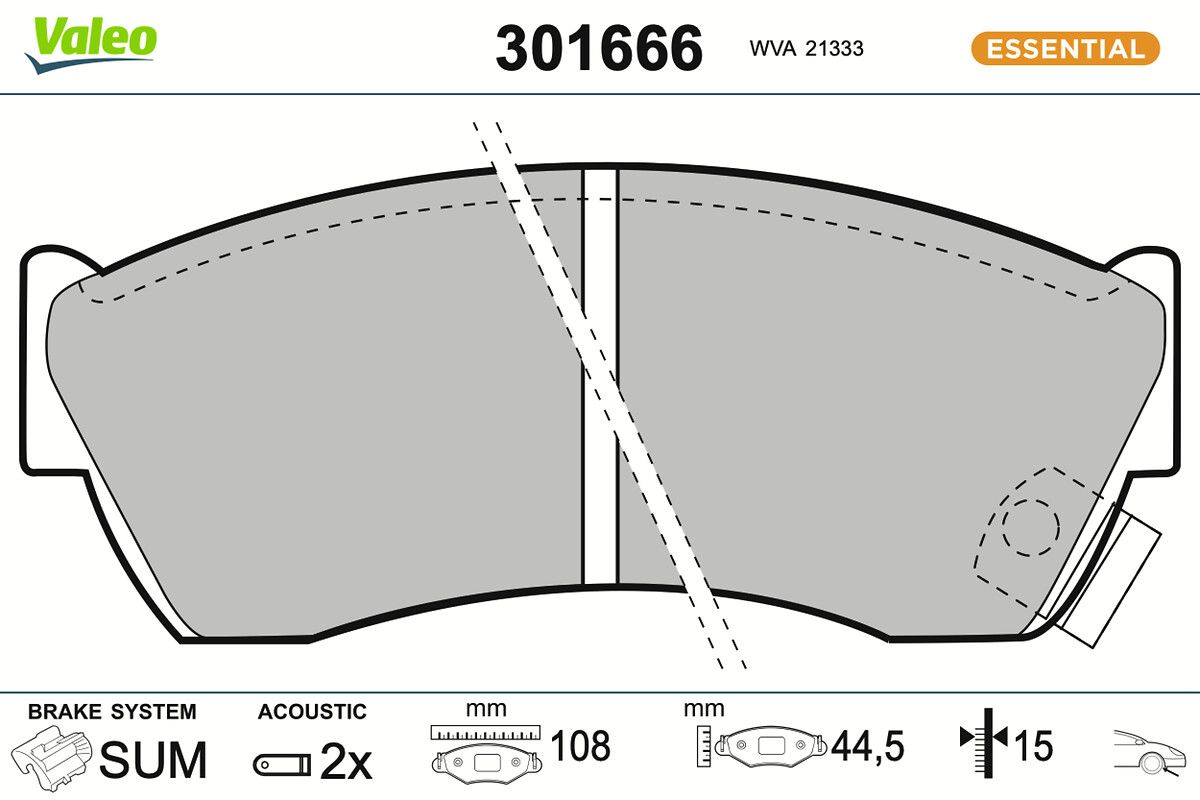 VALEO 301666 - Bremsbelagsatz, Scheibenbremse