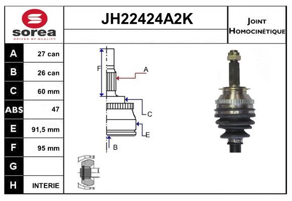 KIT CV JOINT AVEC KR026  - HYUNDAI