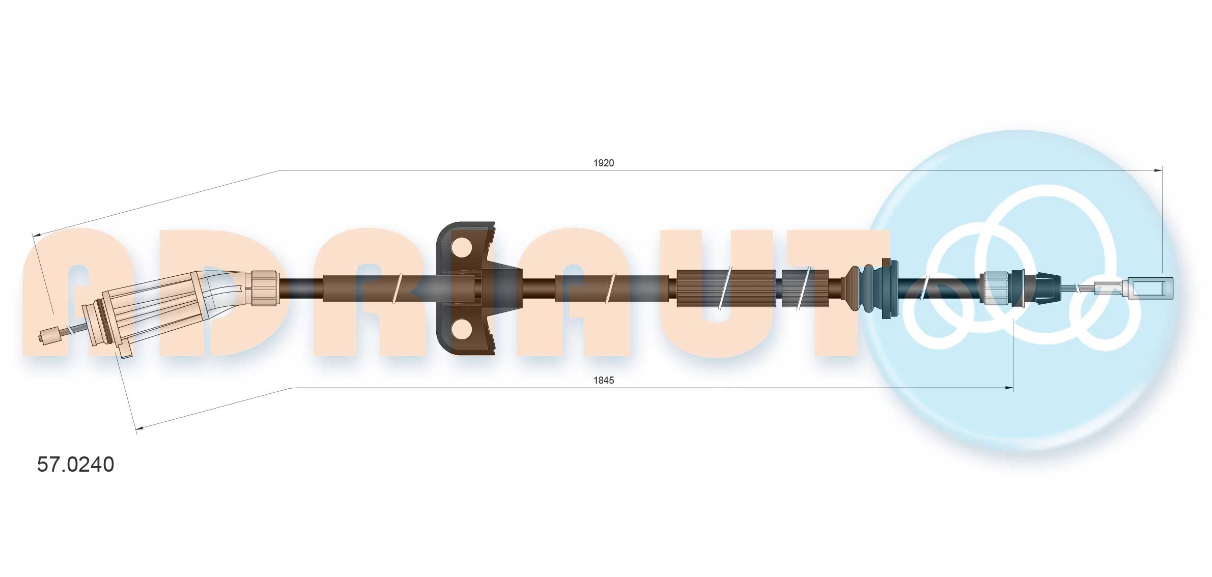 Cable Pull, parking brake 57.0240