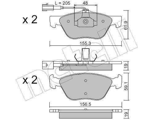 METELLI 22-0083-0 - Bremsbelagsatz, Scheibenbremse