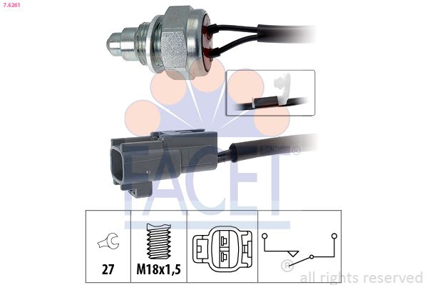 7.6261 FACET Made in Italy - OE Equivalent kapcsoló, tolatólámpa