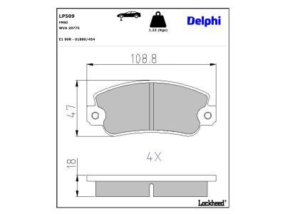 DELPHI LP509 - Bremsbelagsatz, Scheibenbremse