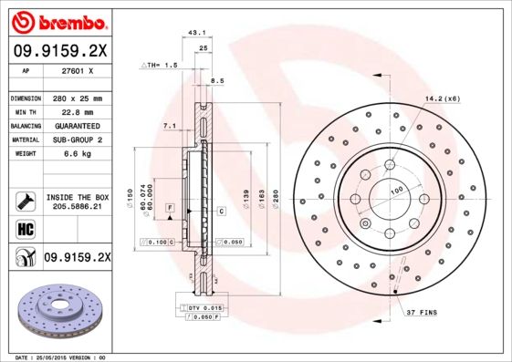 Brake Disc 09.9159.2X