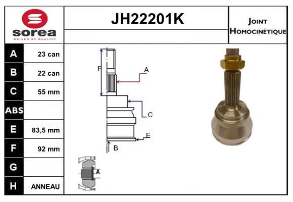 KIT CV JOINT AVEC KR078 - FIESTA