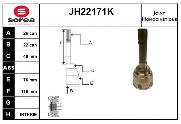 KIT CV JOINT AVEC KR086 - VITARA