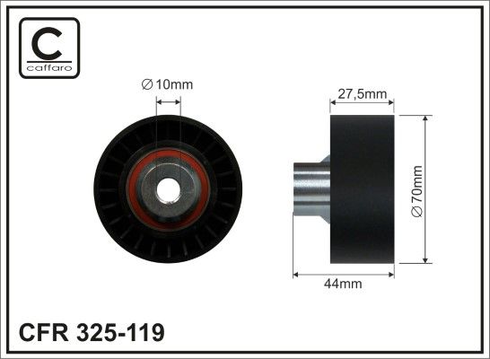 Deflection/Guide Pulley, V-ribbed belt 325-119