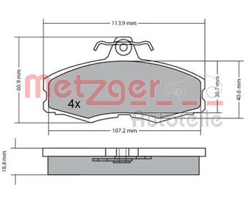 Brake Pad Set, disc brake 1170286