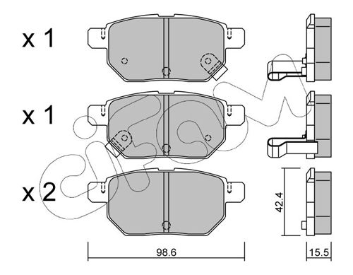 Комплект тормозных колодок, дисковый тормоз 822-746-0