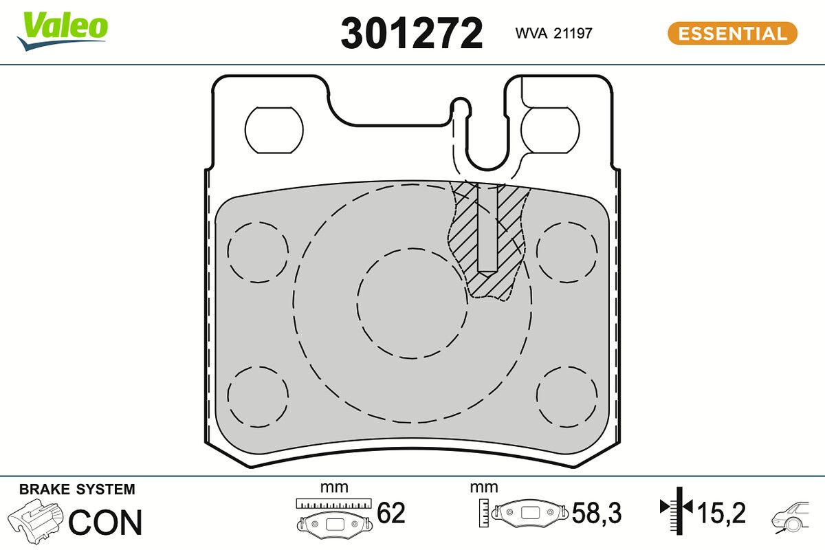 VALEO 301272 - Bremsbelagsatz, Scheibenbremse