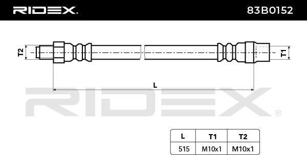 83B0152 RIDEX fékcső