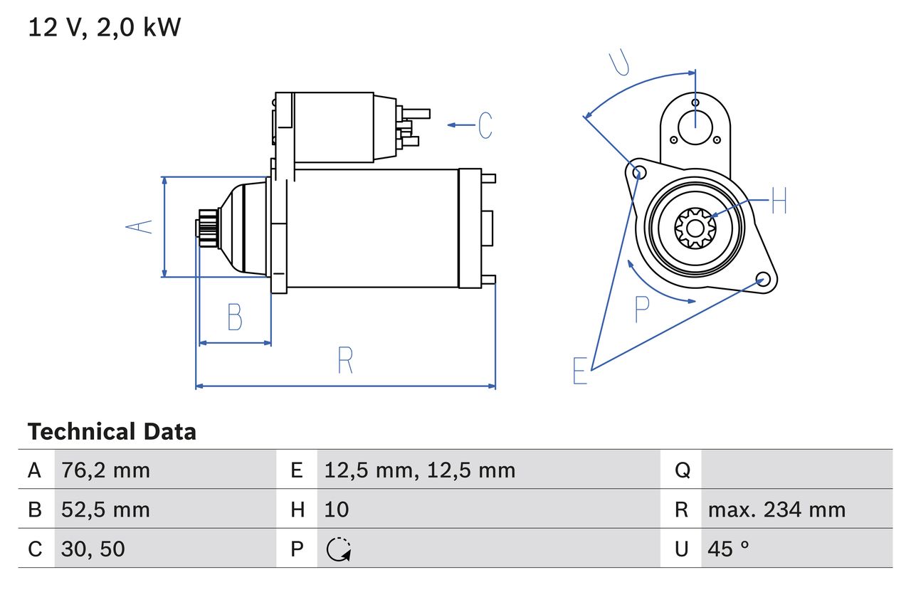 BOSCH 0 986 018 500 Starter