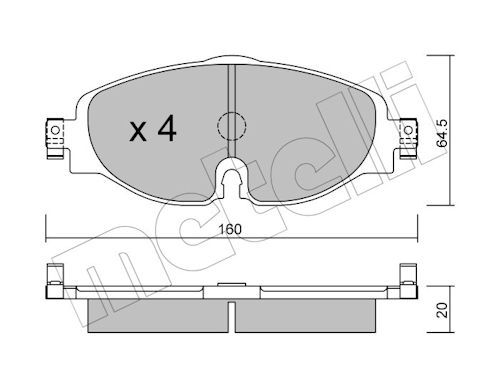 METELLI 22-0950-0 - Bremsbelagsatz, Scheibenbremse