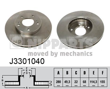 J3301040 NIPPARTS féktárcsa