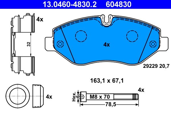 Brake Pad Set, disc brake 13.0460-4830.2