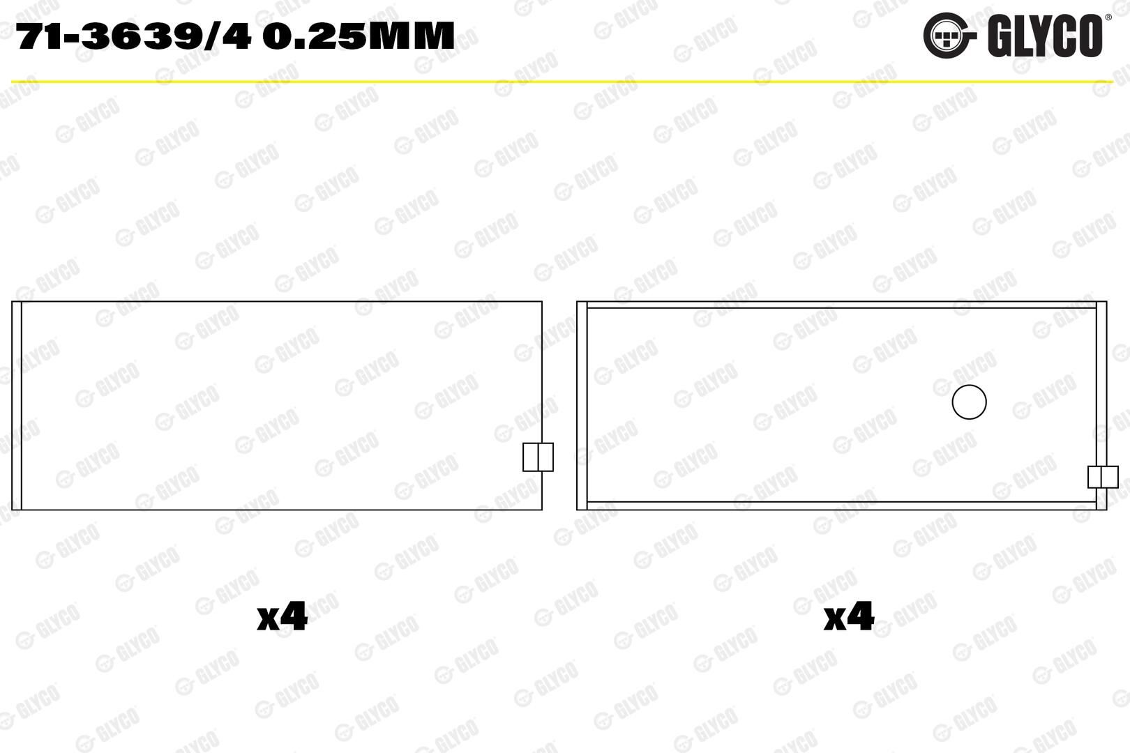 GLYCO 71-3639/4 0.25mm - Pleuellager