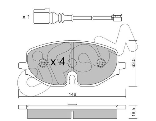 Brake Pad Set, disc brake 822-1280-0