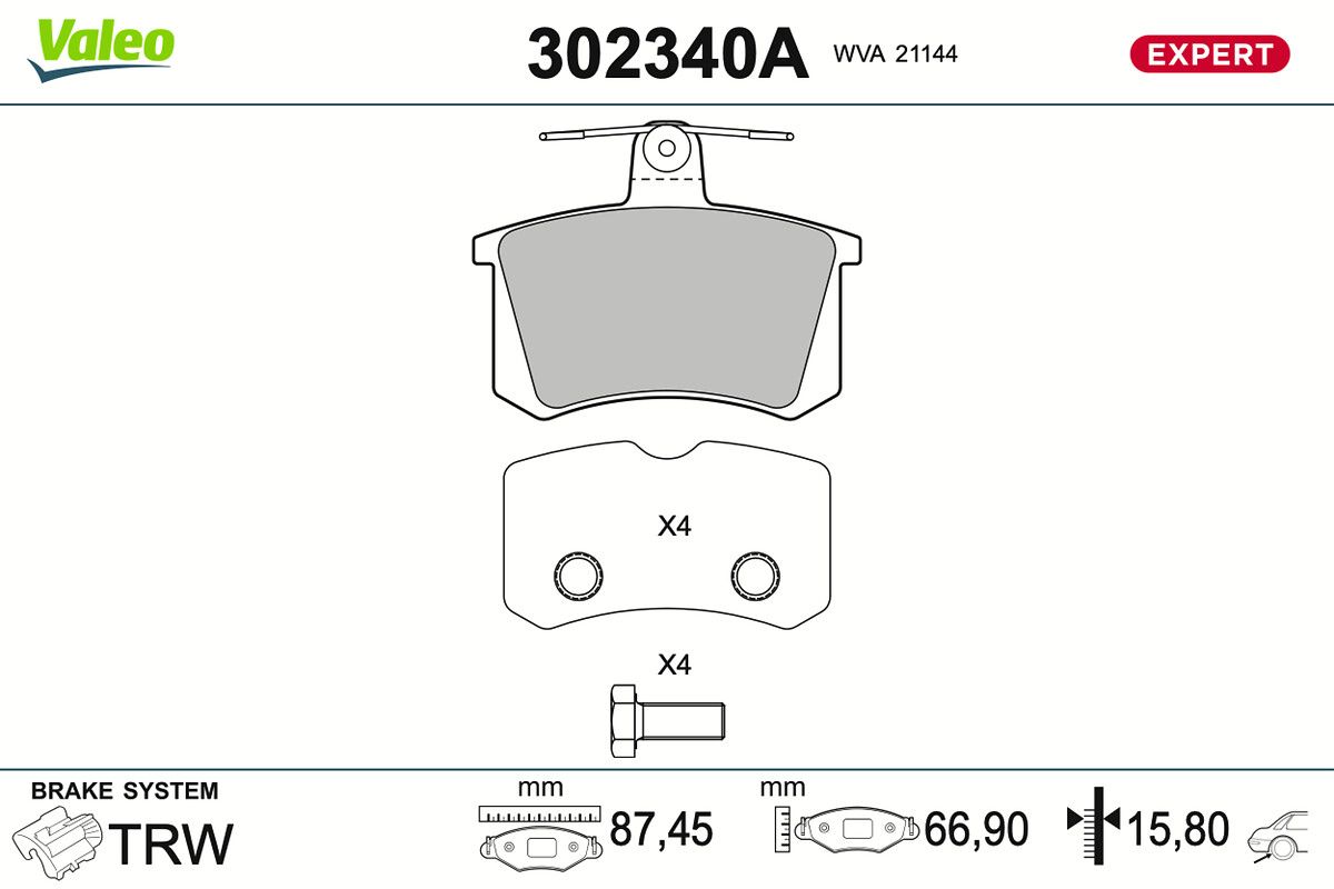 Bremsbelagsatz, Scheibenbremse
