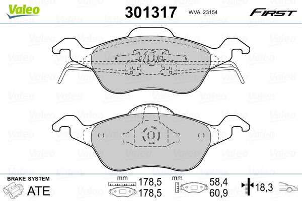 Brake Pad Set, disc brake 301317