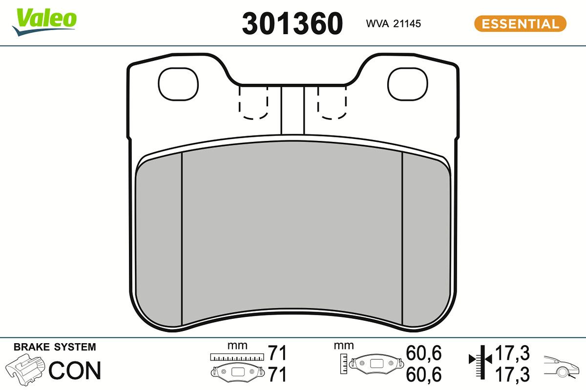 VALEO 301360 - Bremsbelagsatz, Scheibenbremse