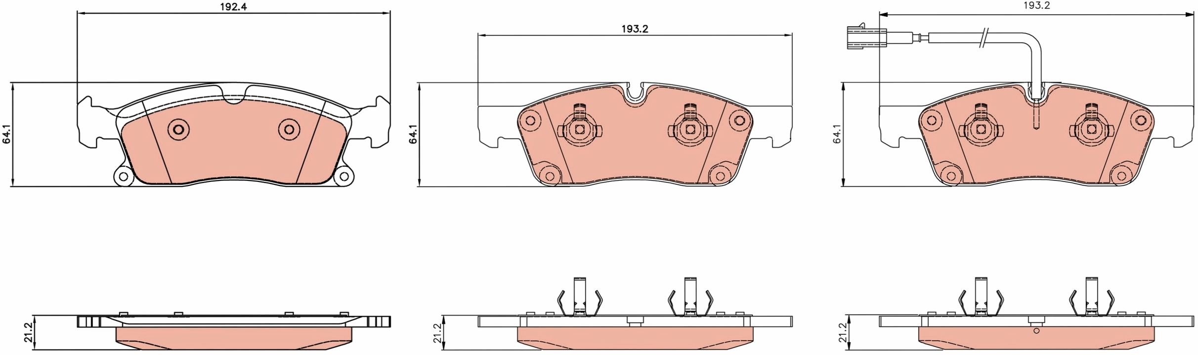 TRW DISC BRAKE PADS - TecDoc 1